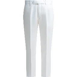 Straight leg pants in linen and cotton