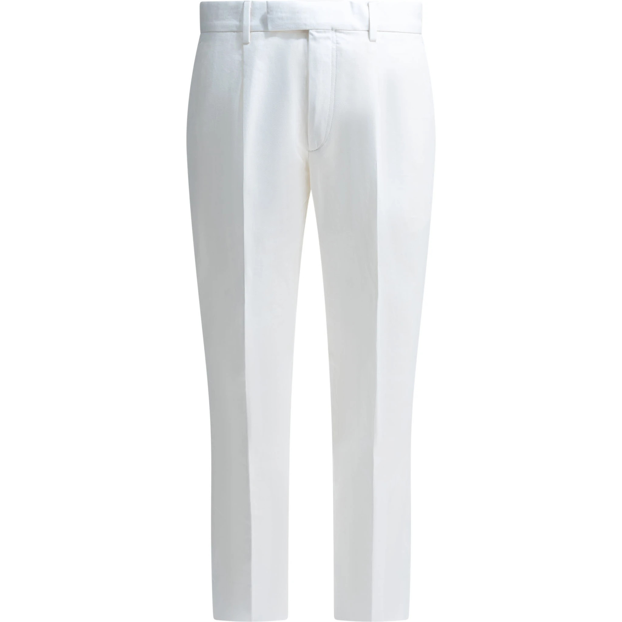 Straight leg pants in linen and cotton