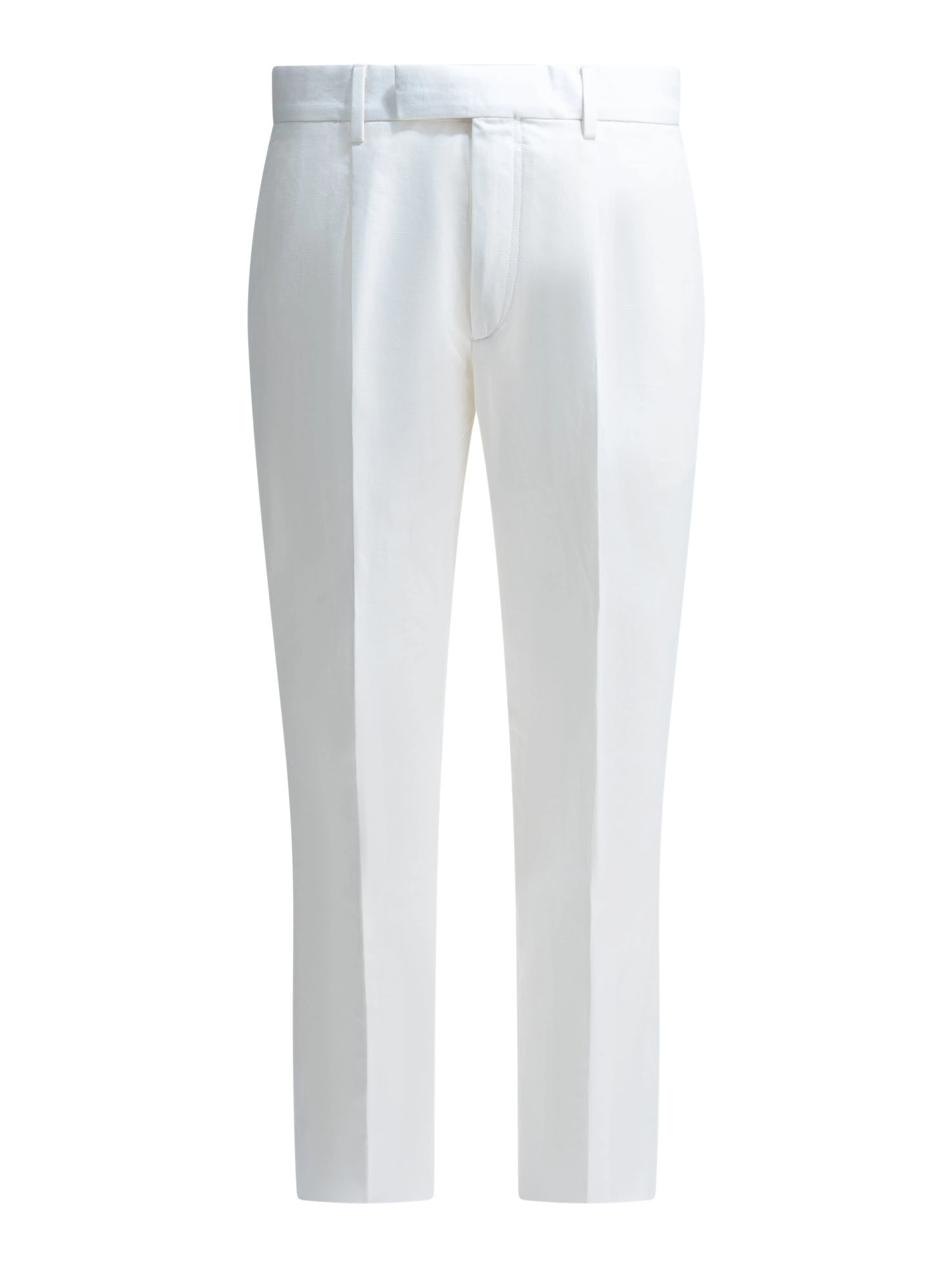 Straight leg pants in linen and cotton