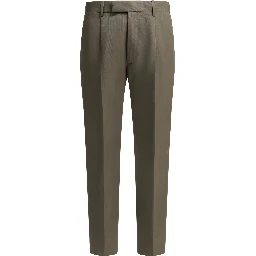 Straight leg pants in cotton and linen blend