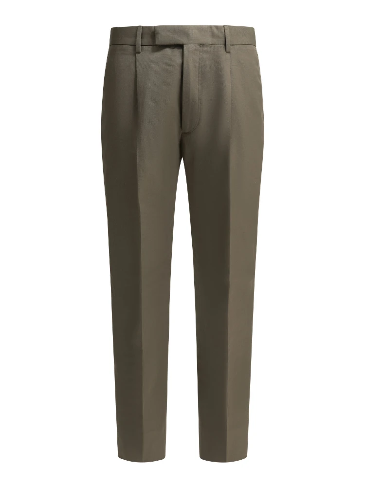 Straight leg pants in cotton and linen blend