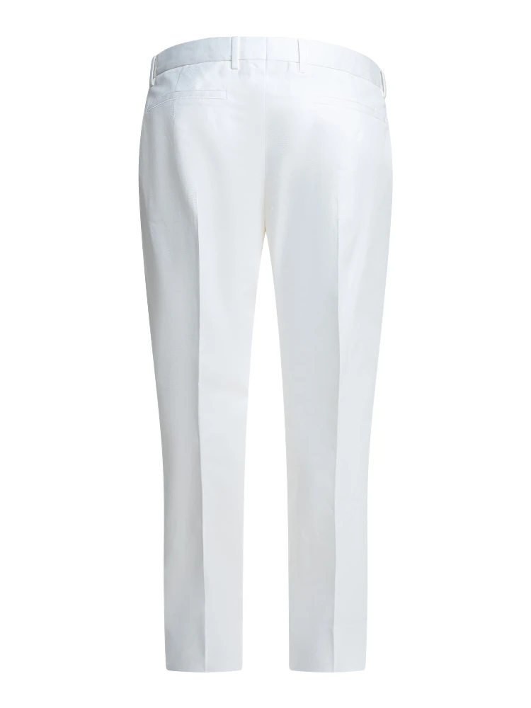 Straight leg pants in linen and cotton alternative