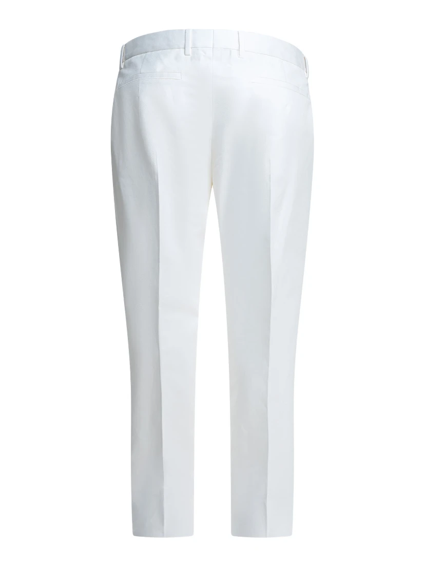 Straight leg pants in linen and cotton