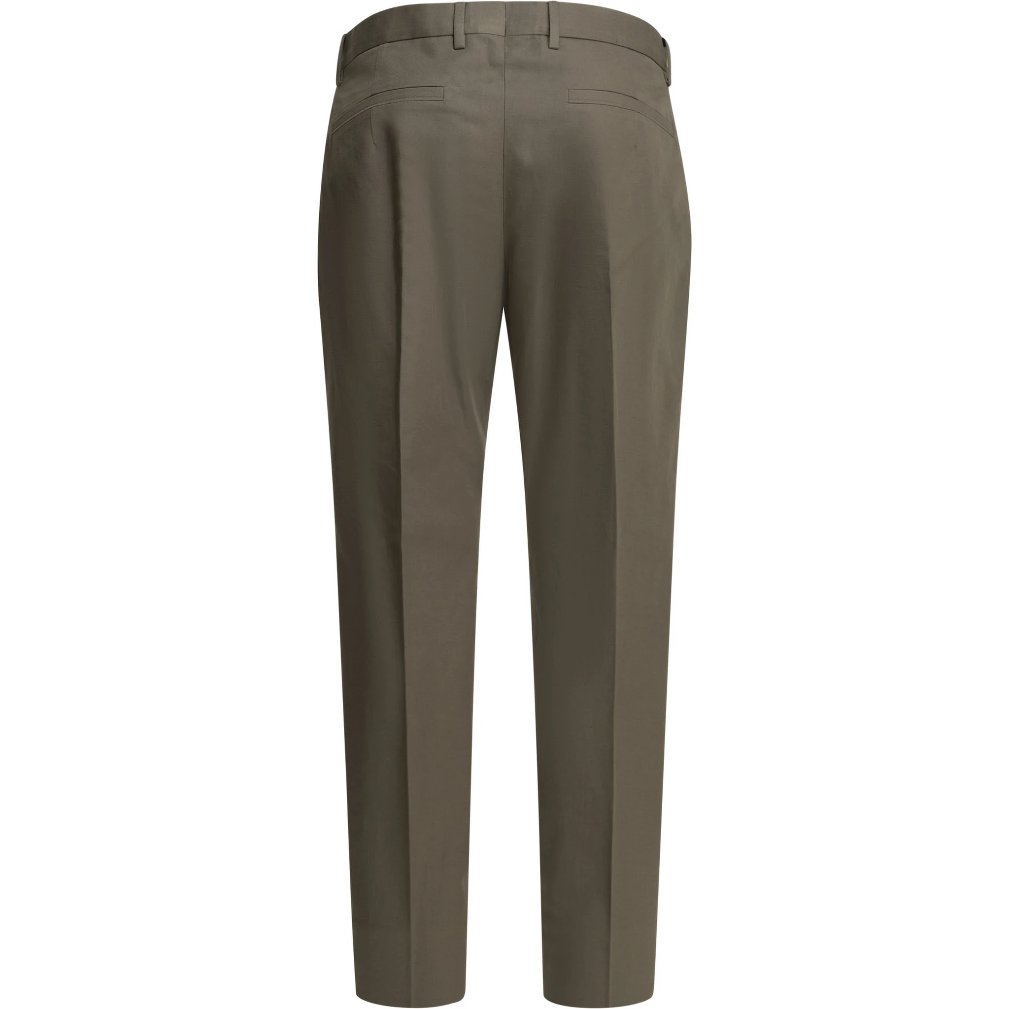 Straight leg pants in cotton and linen blend