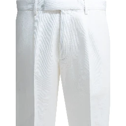 Straight leg pants in linen and cotton