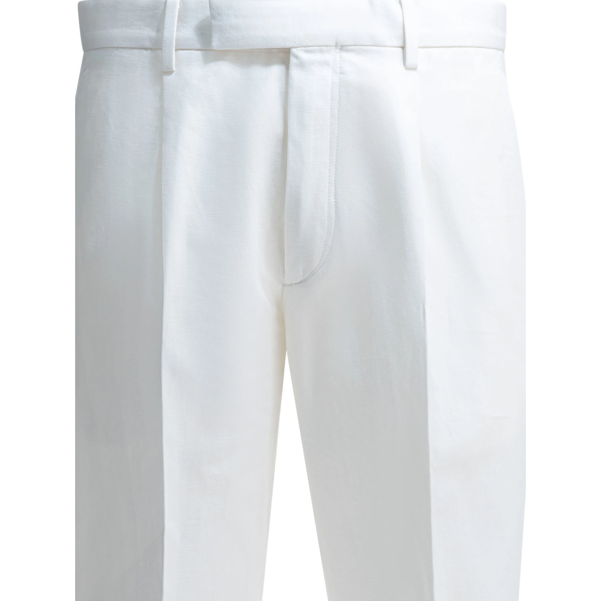 Straight leg pants in linen and cotton