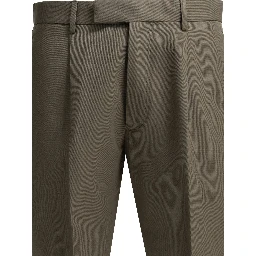 Straight leg pants in cotton and linen blend