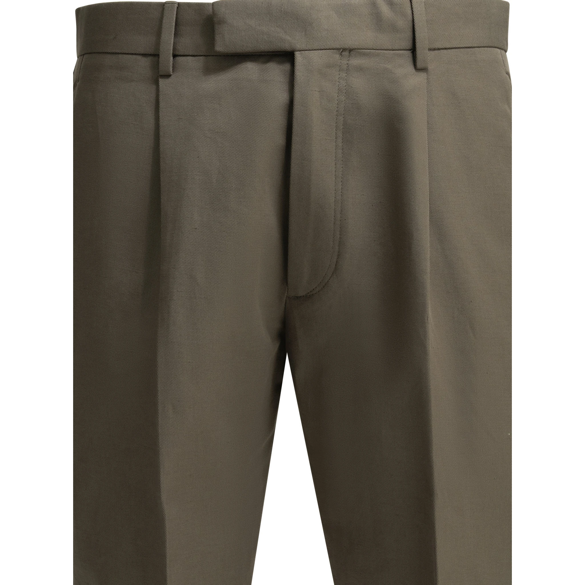 Straight leg pants in cotton and linen blend