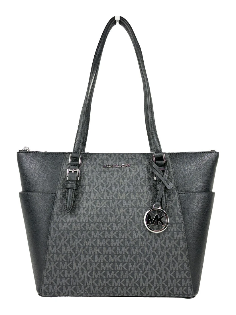 Michael Kors Charlotte Leather Top Zip Tote Bag