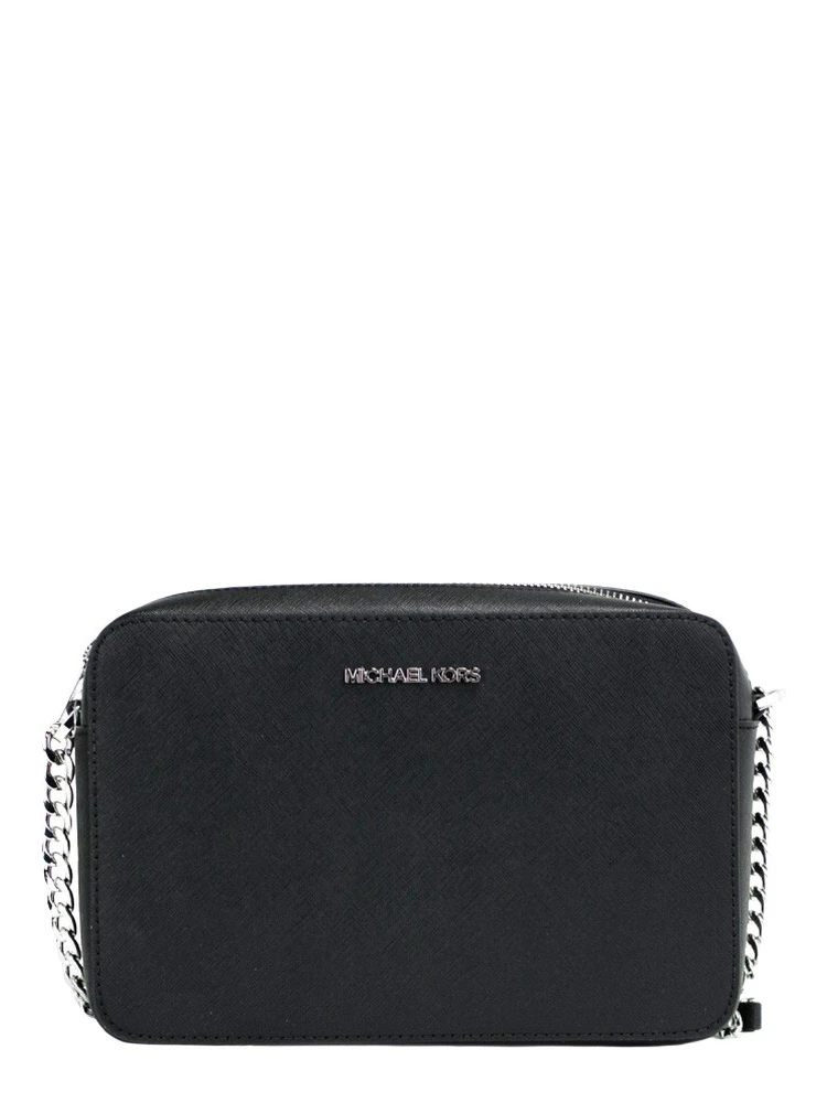 Michael Kors Jet Set Large East West Black Saffiano Leather Crossbody Handbag