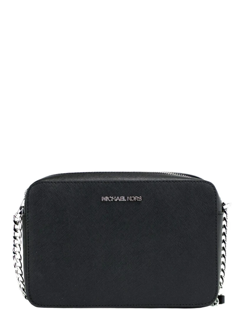 Michael Kors Jet Set Large East West Black Saffiano Leather Crossbody Handbag