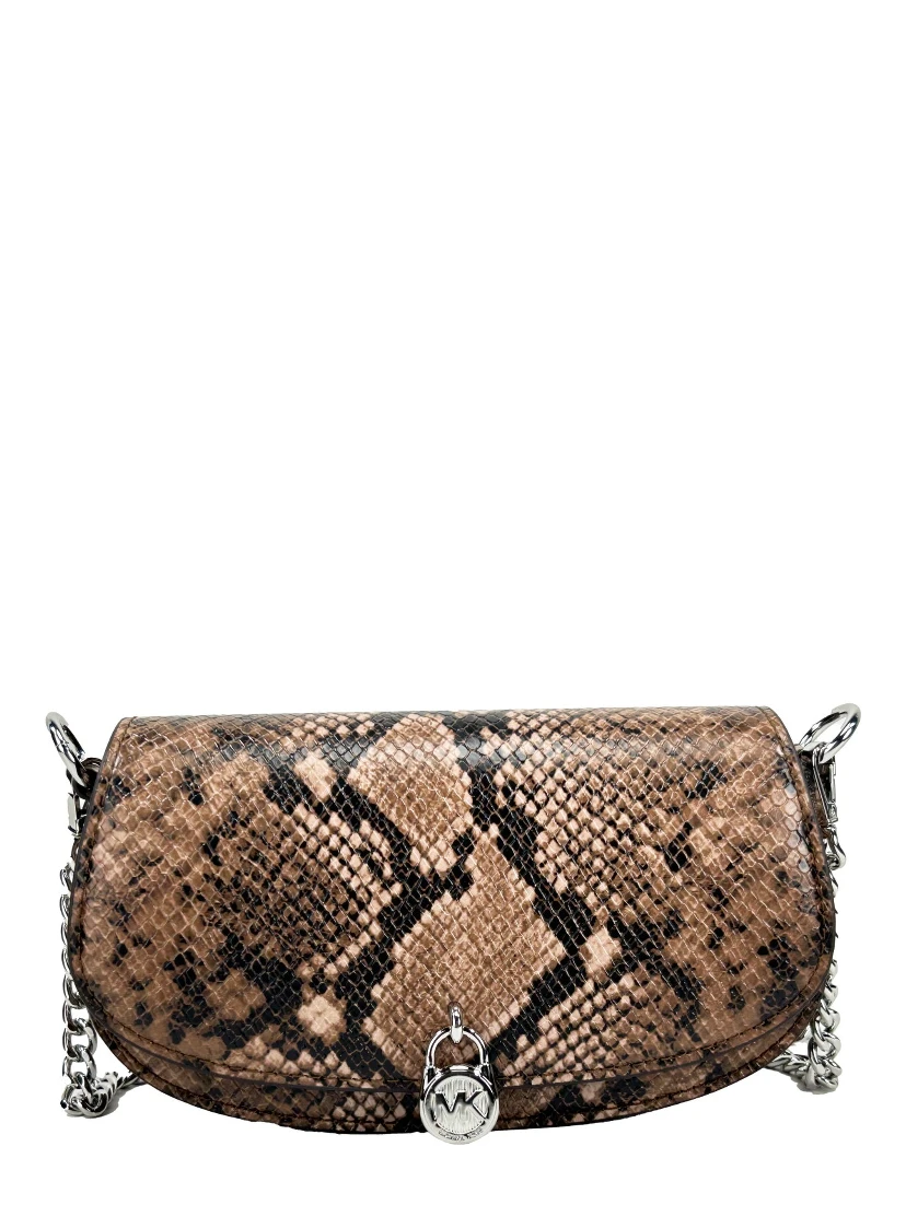 Michael Kors Mila Small Snakeskin Messenger Crossbody Bag
