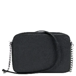 Michael Kors Jet Set Large East West Black Saffiano Leather Crossbody Handbag