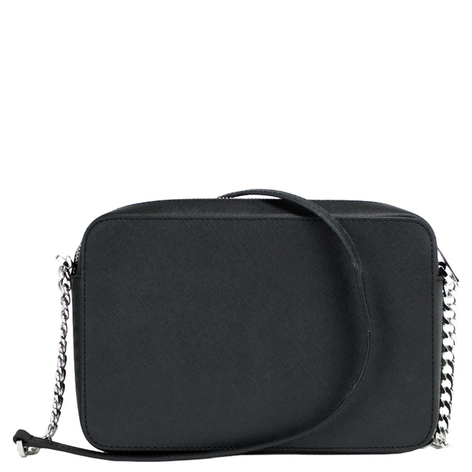 Michael Kors Jet Set Large East West Black Saffiano Leather Crossbody Handbag