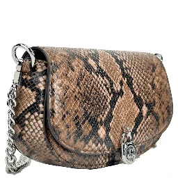 Michael Kors Mila Small Snakeskin Messenger Crossbody Bag