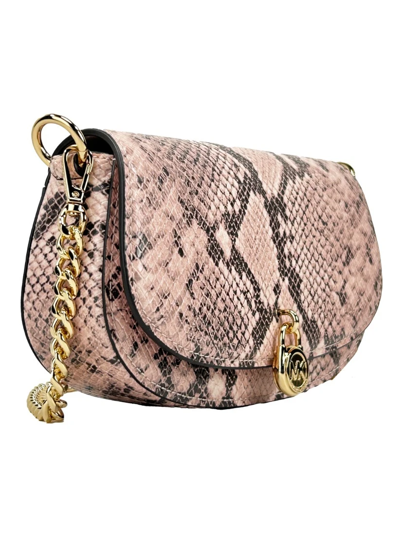 Michael Kors Mila Small Snakeskin Messenger Crossbody Bag