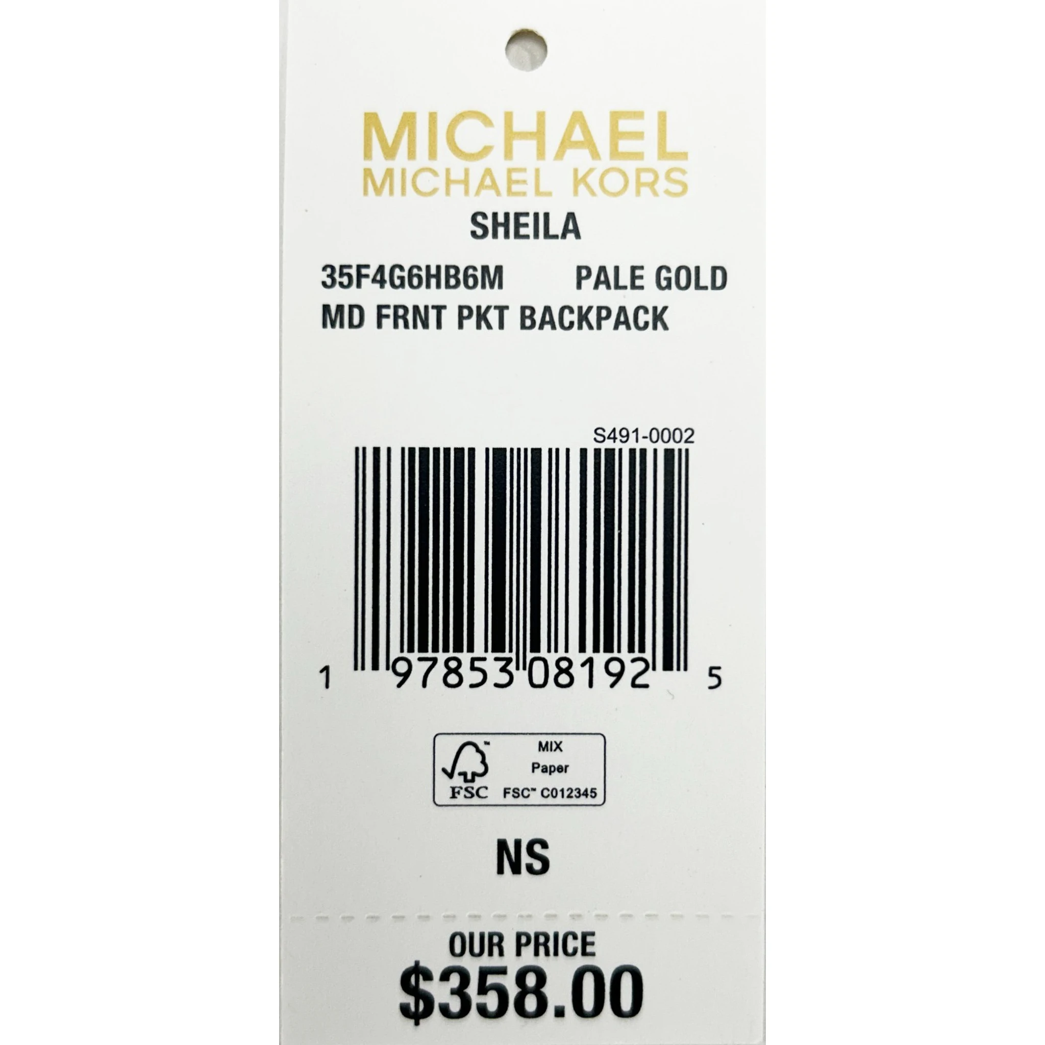 Michael Kors Sheila Medium PVC Backpack Bookbag