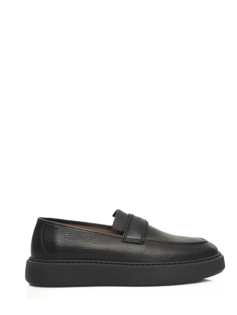 Black Leather Men Loafer