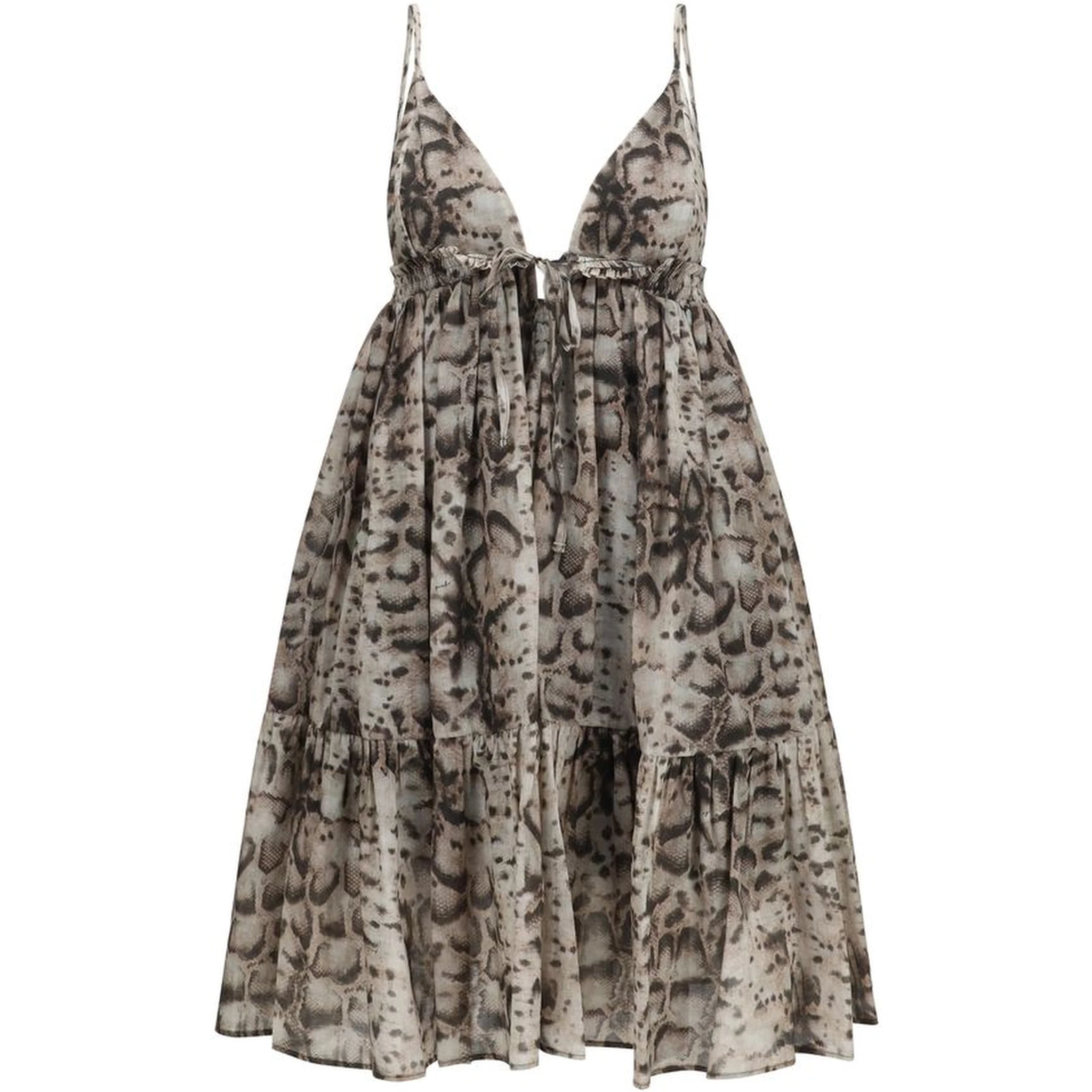 Beige Cotton Casual Dress