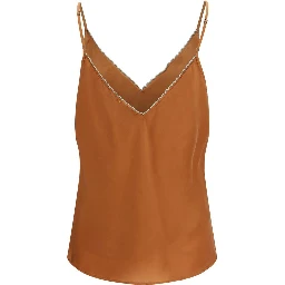Orange Silk Sleeveles T-Shirt