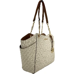 Michael Kors Jet Set Travel Large Logo Tote, Vanilla