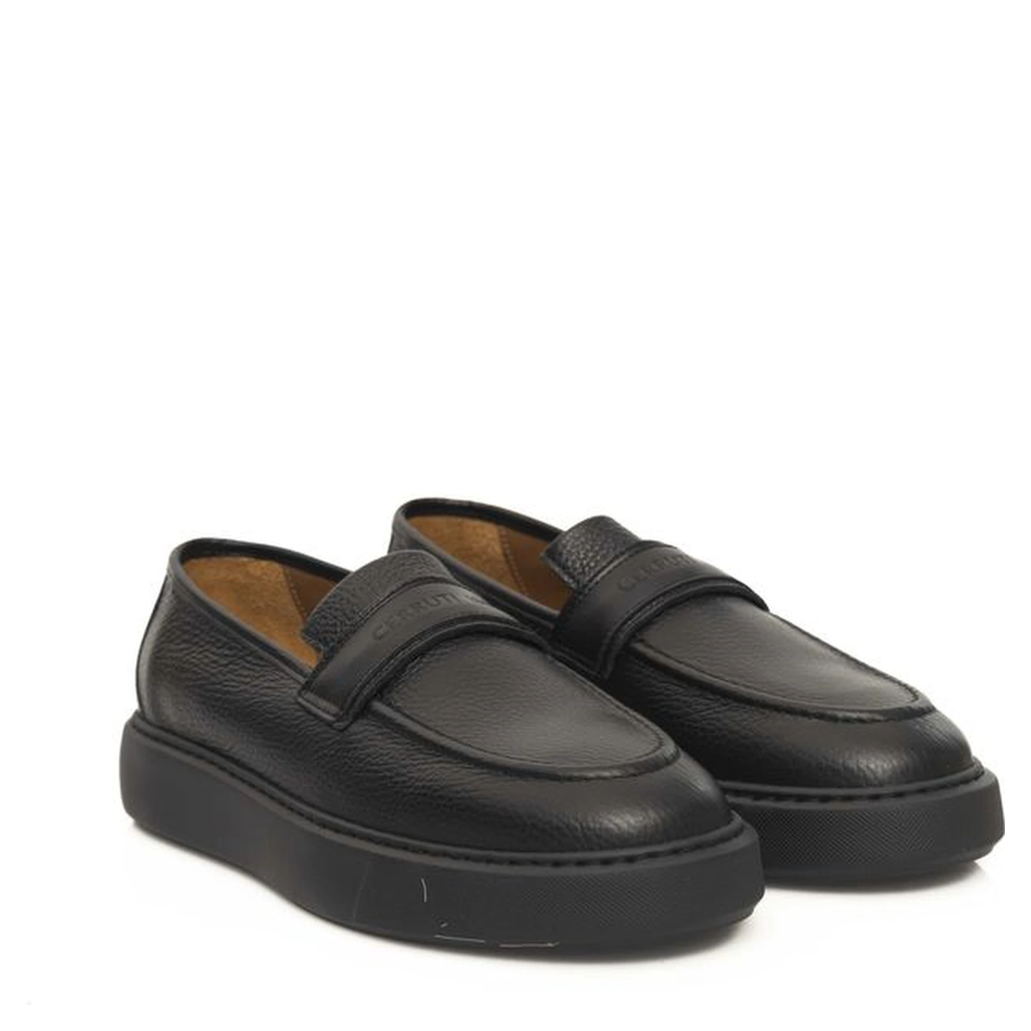 Black Leather Men Loafer