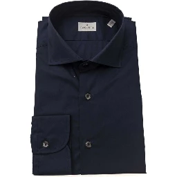 Blue Cotton Men's Slim Shirt