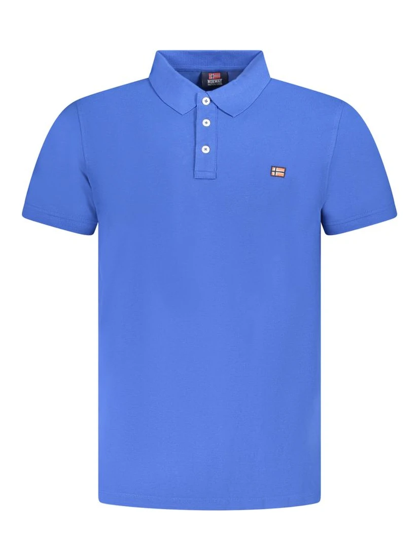 Blue Cotton Men's Polo
