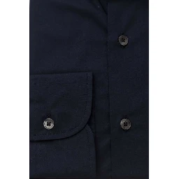 Blue Cotton Men's Slim Shirt