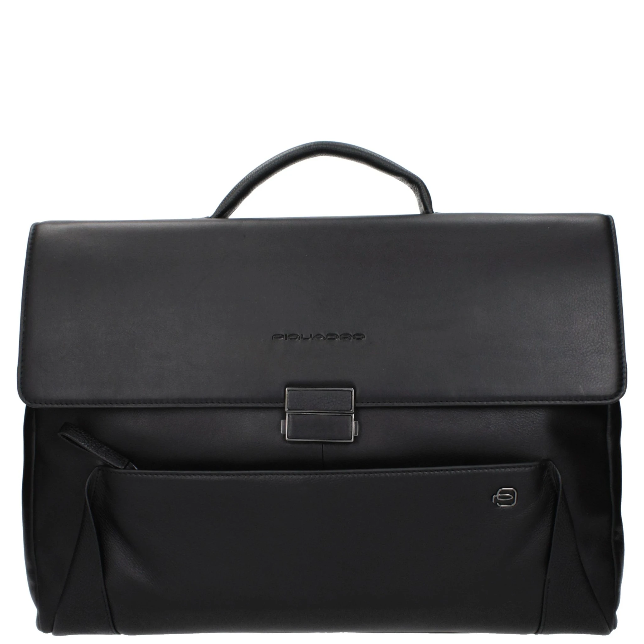 Black Leather Business And Laptop Bag