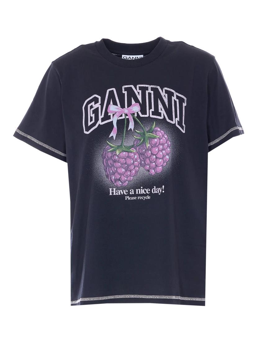 GANNI T-shirts and Polos Blue