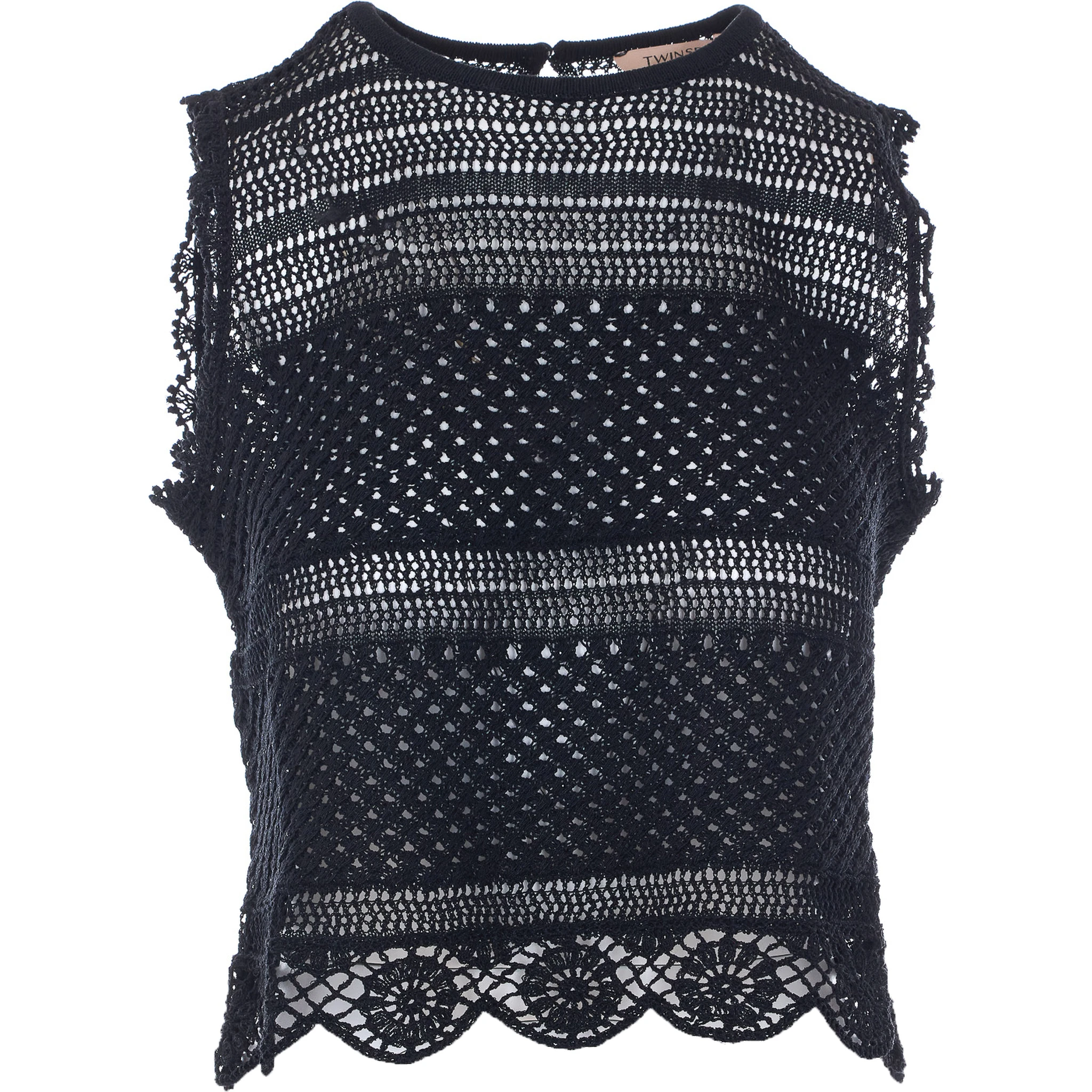 طقم ملابس علوية أسود مكون من قطعتين