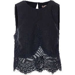 طقم ملابس علوية أسود مكون من قطعتين