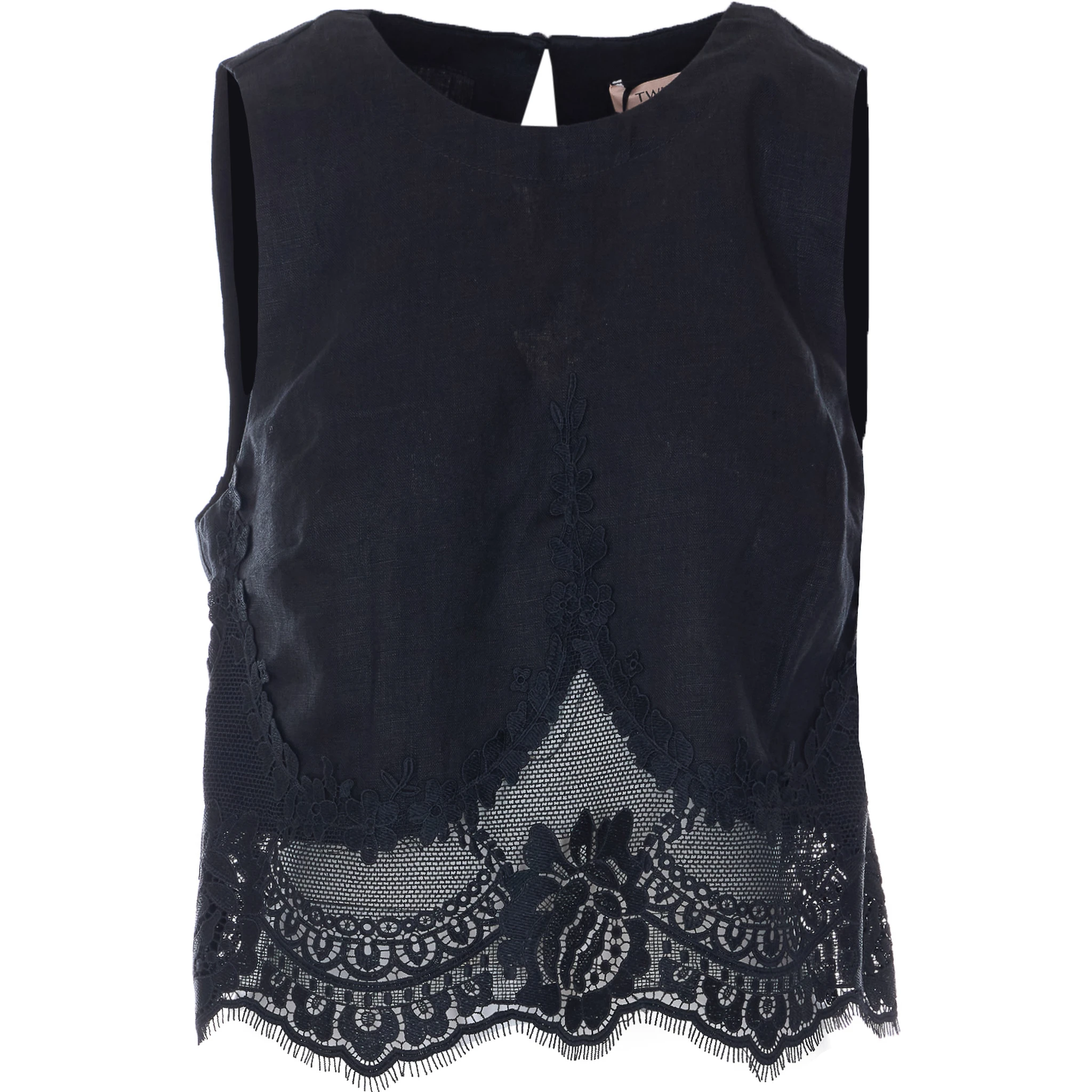 طقم ملابس علوية أسود مكون من قطعتين