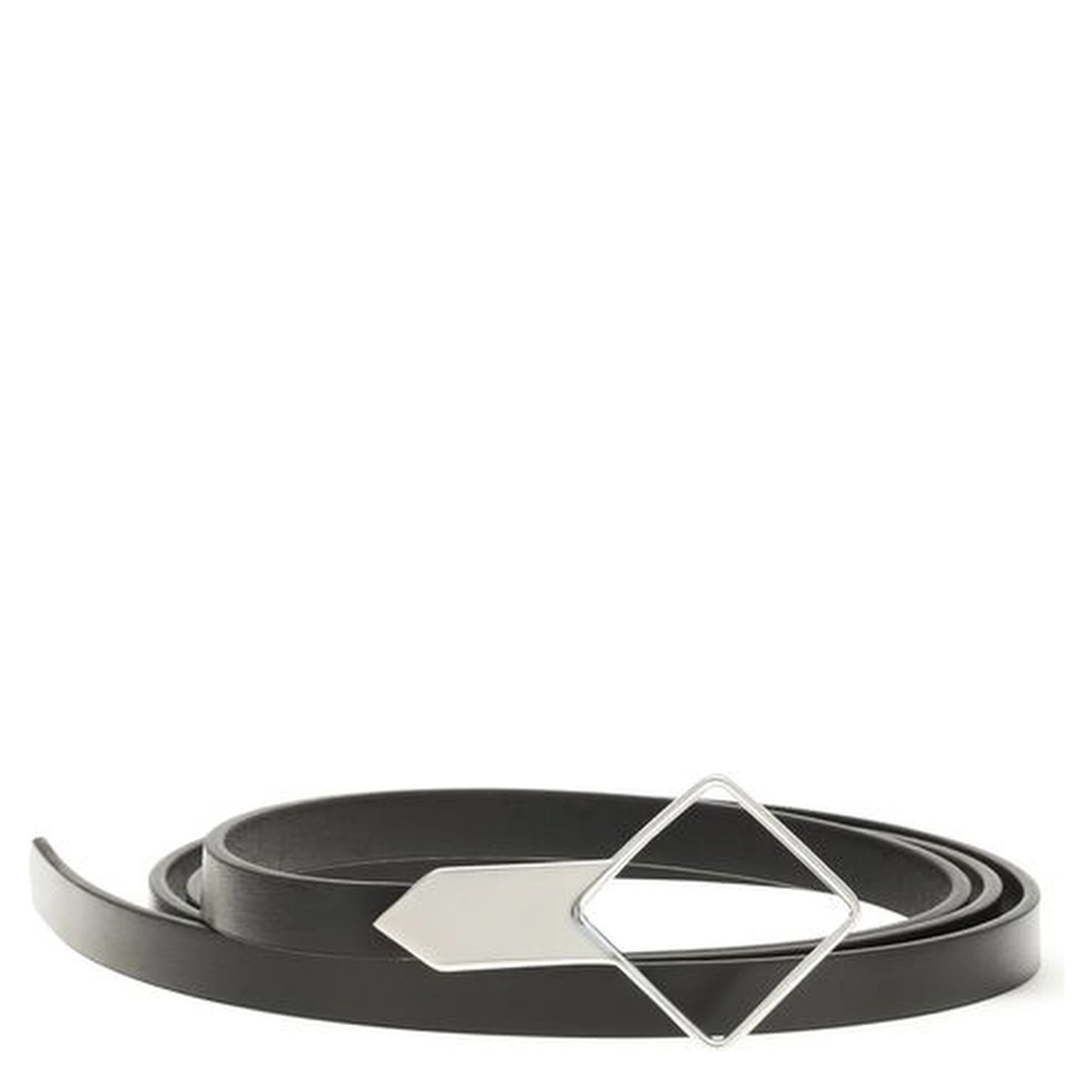 Black Calf Leather Bos Taurus Thin Belt