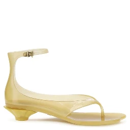Beige Polyurethane Flat Sandals
