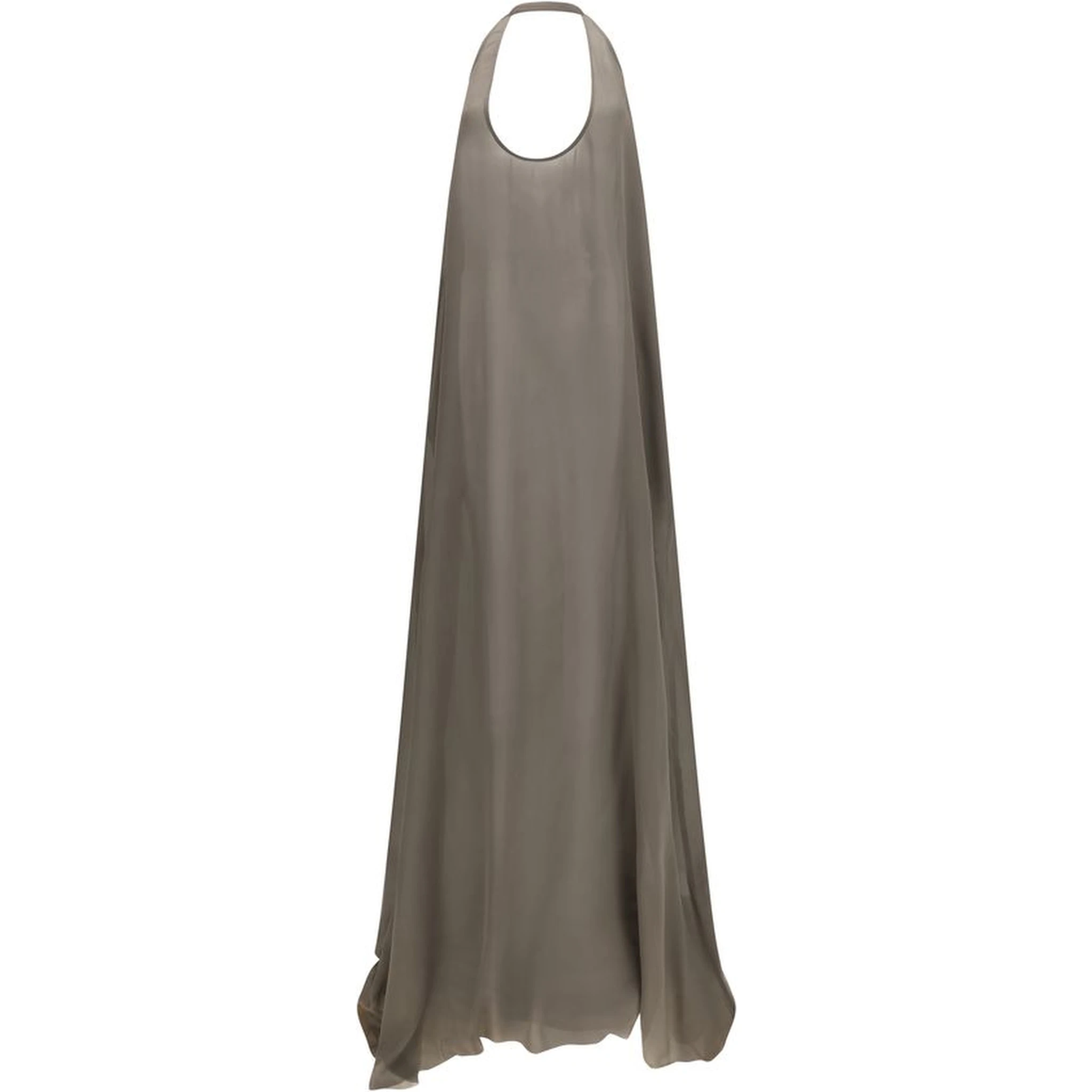 Gray Silk Casual Dress