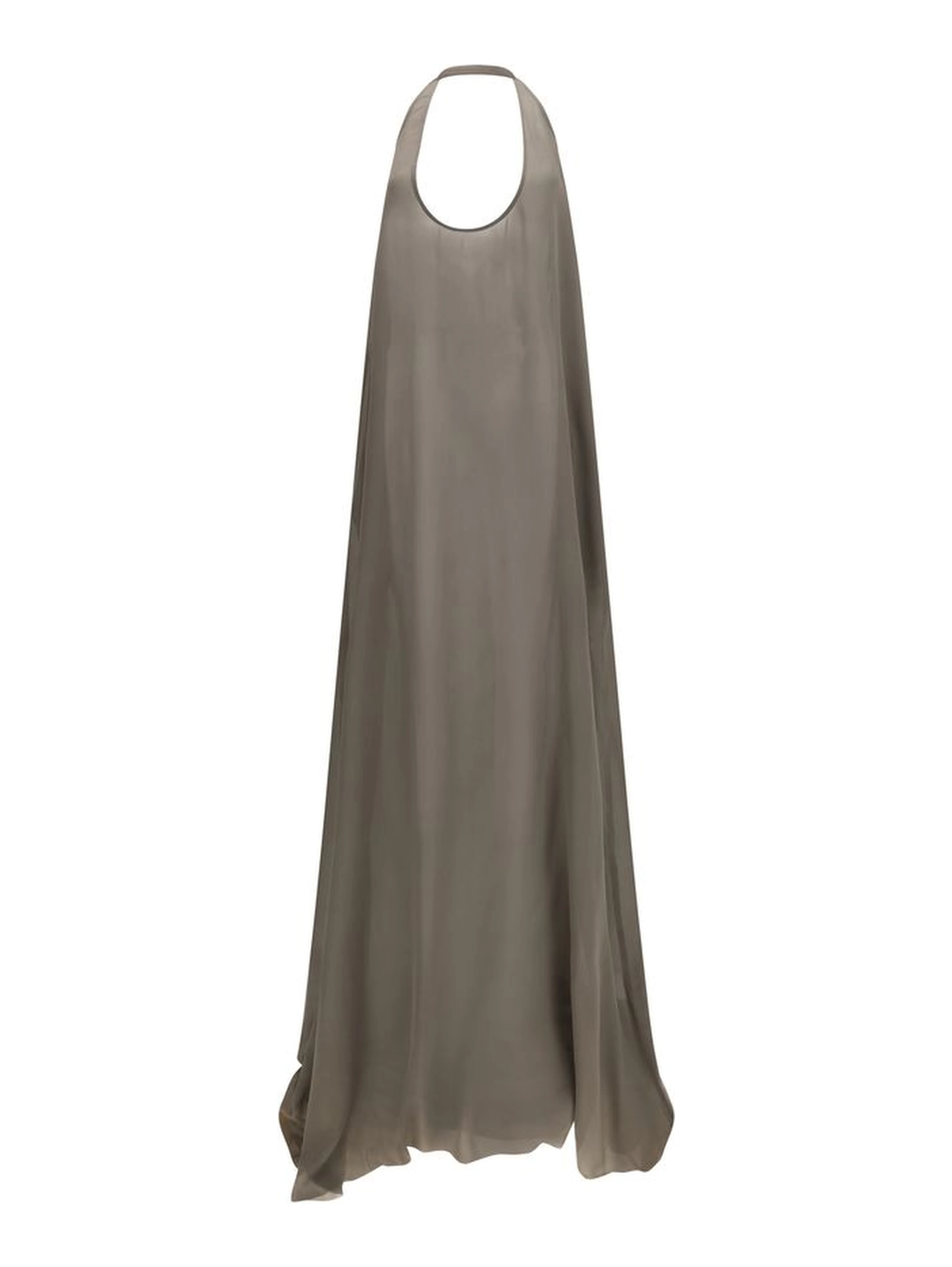 Gray Silk Casual Dress