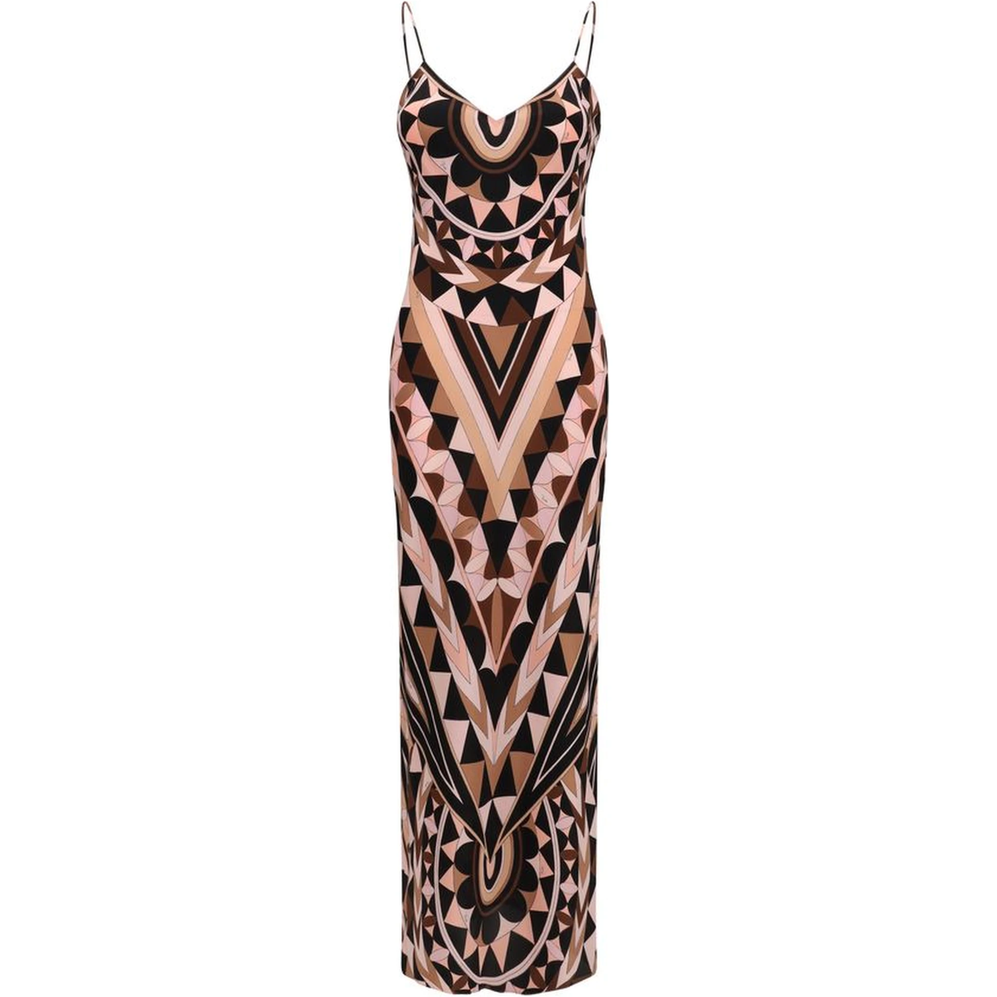 Multicolor Silk Long Dress
