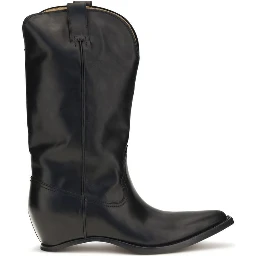 Black Calf Leather Bos Taurus Ankle Boots