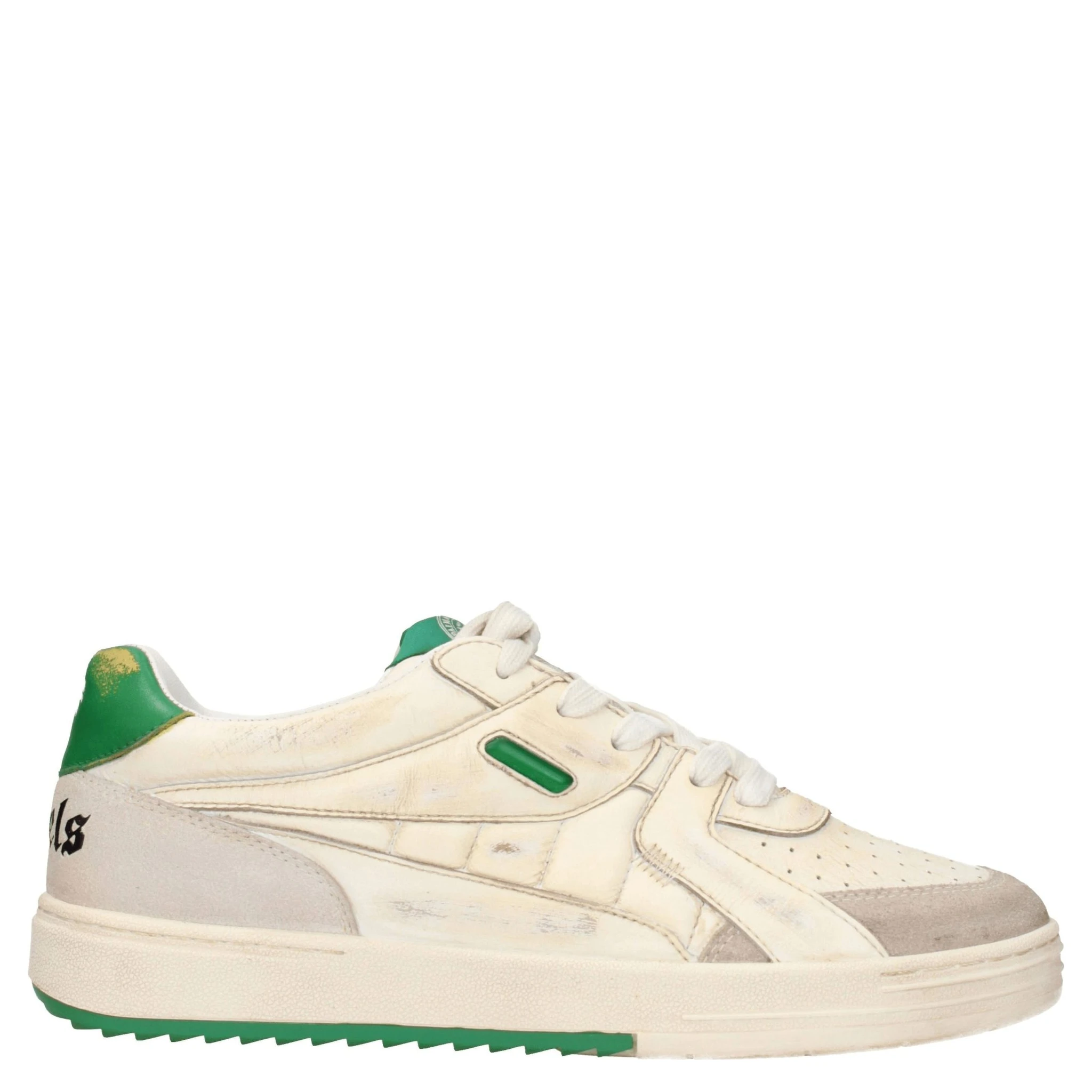 Beige Leather Low Top Sneakers