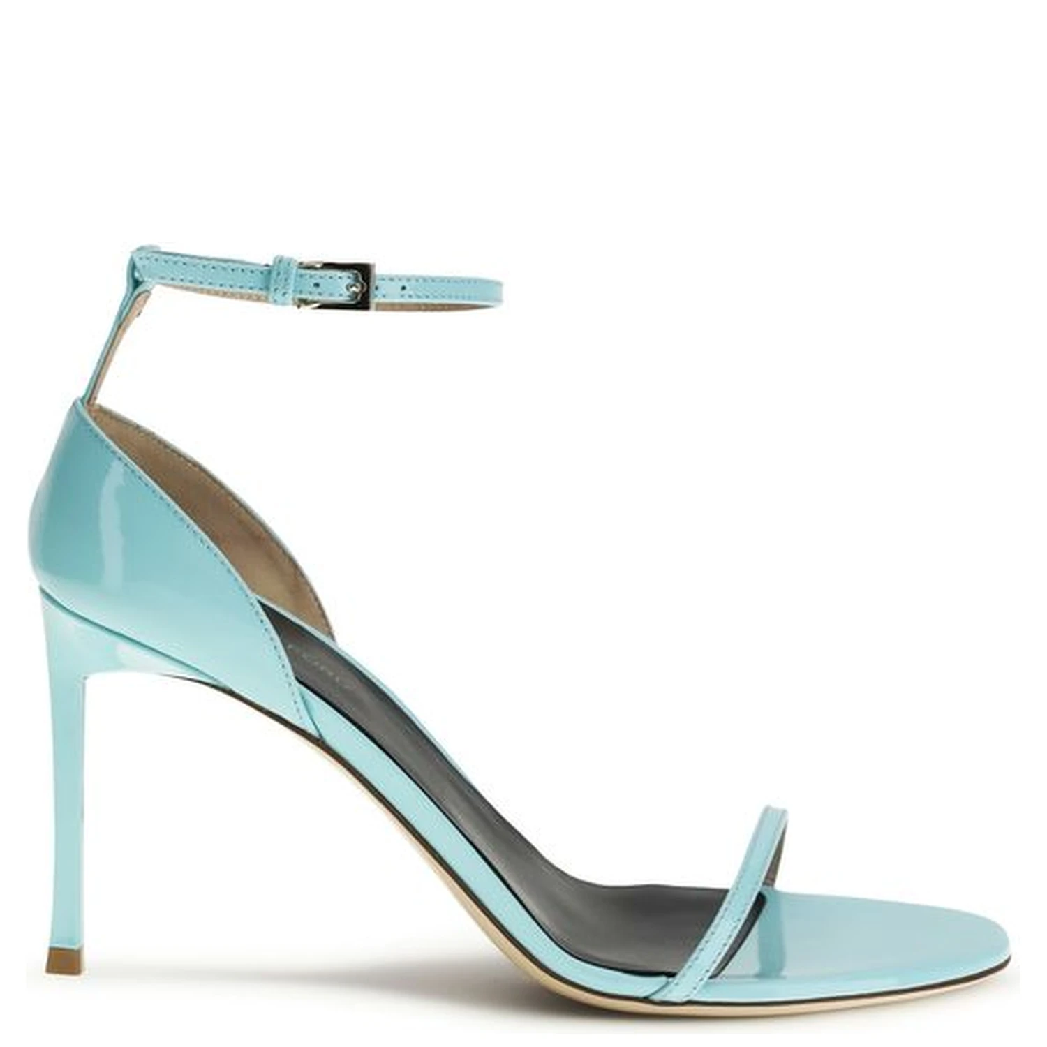 Blue Calf Leather Bos Taurus Stiletto Heel Sandals