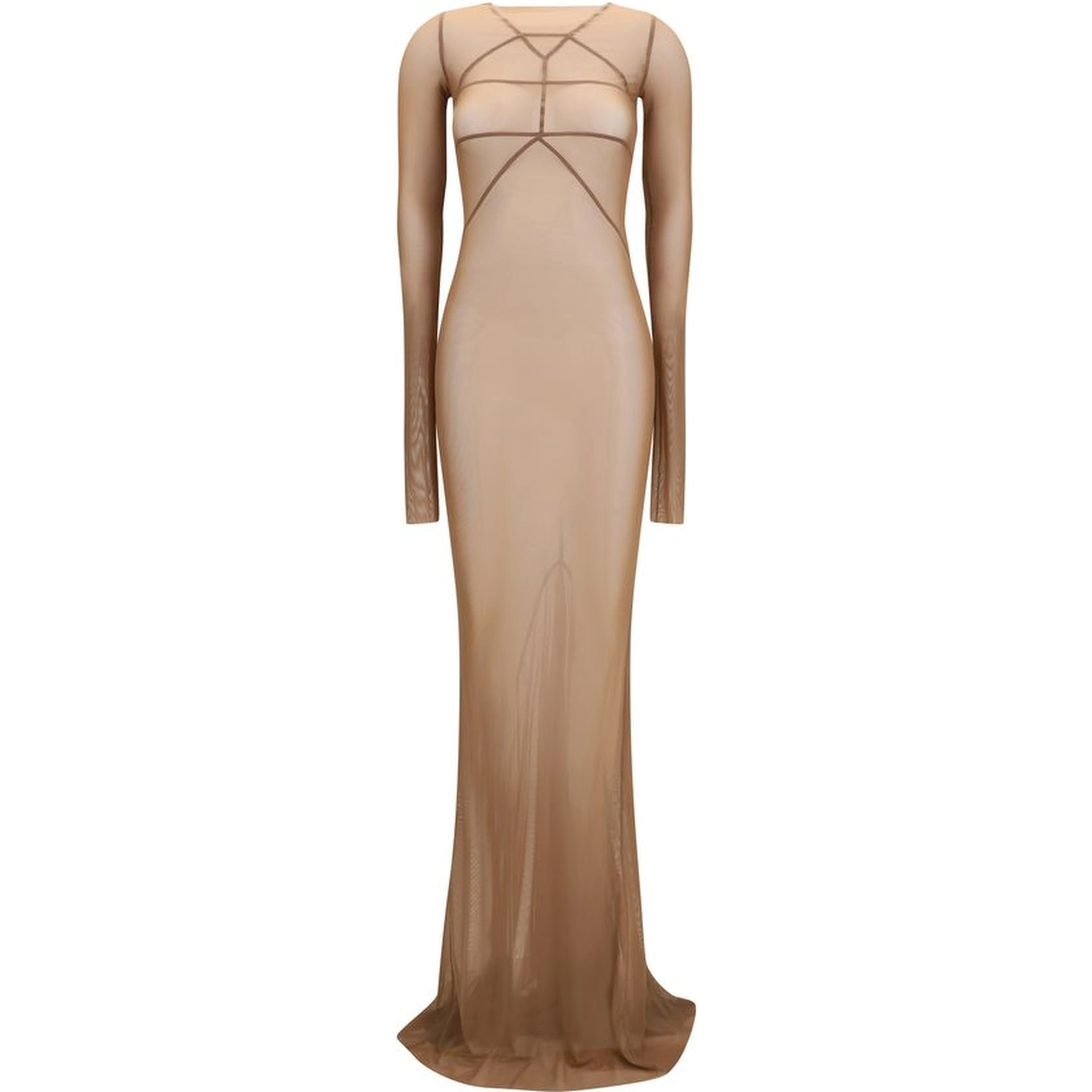 Brown Polyamide Casual Dress