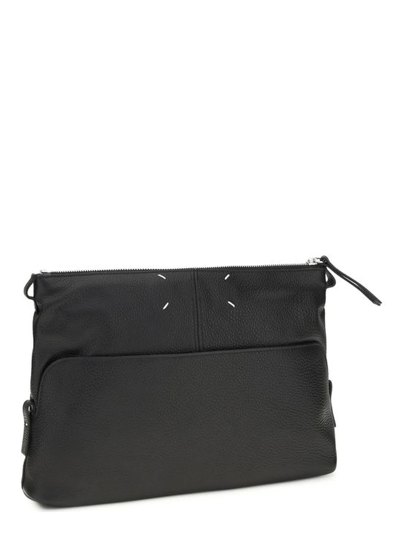 Black Calf Leather Bos Taurus Clutch Bag