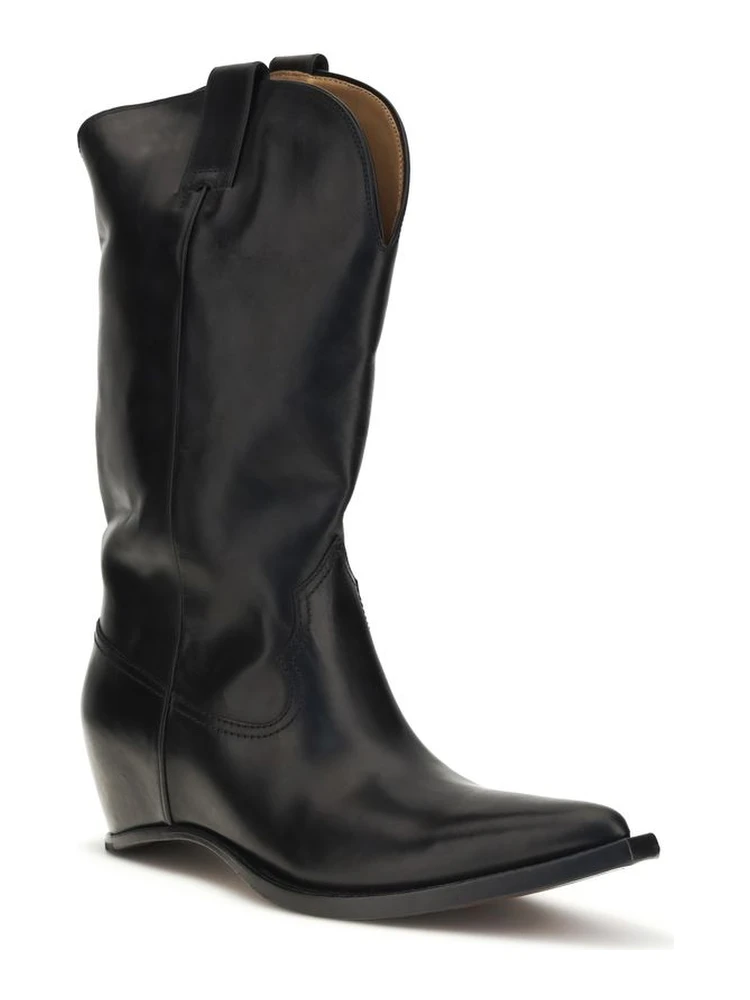 Black Calf Leather Bos Taurus Ankle Boots alternative