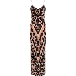 Multicolor Silk Long Dress