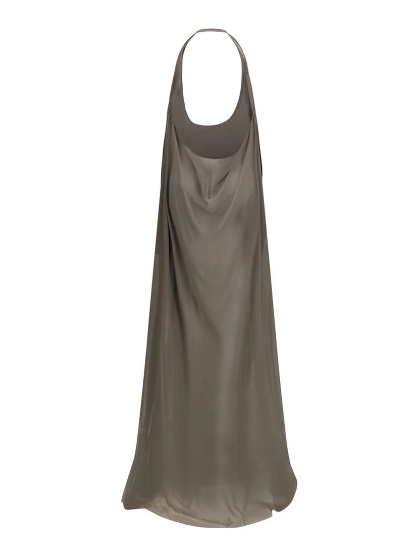 Gray Silk Casual Dress