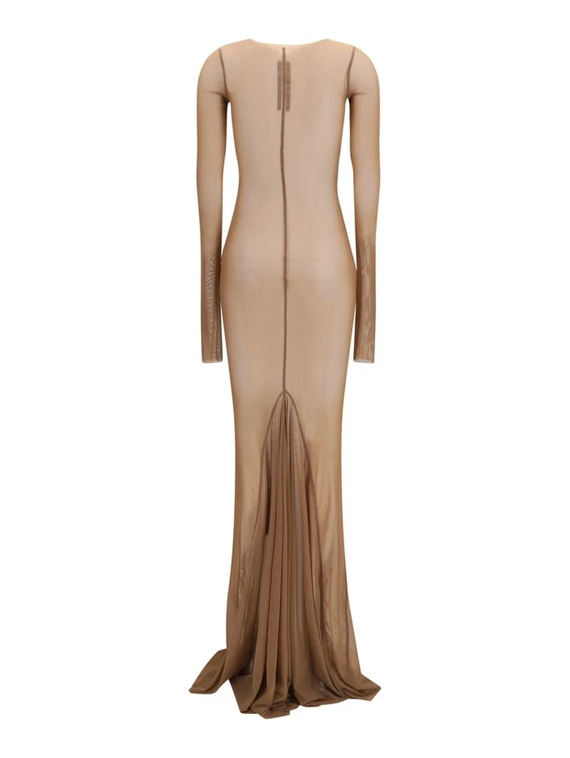 Brown Polyamide Casual Dress