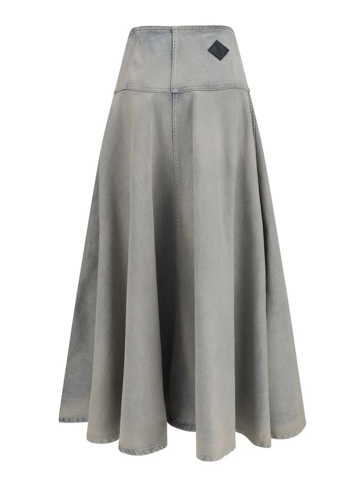 Blue Cotton Midi Skirt alternative