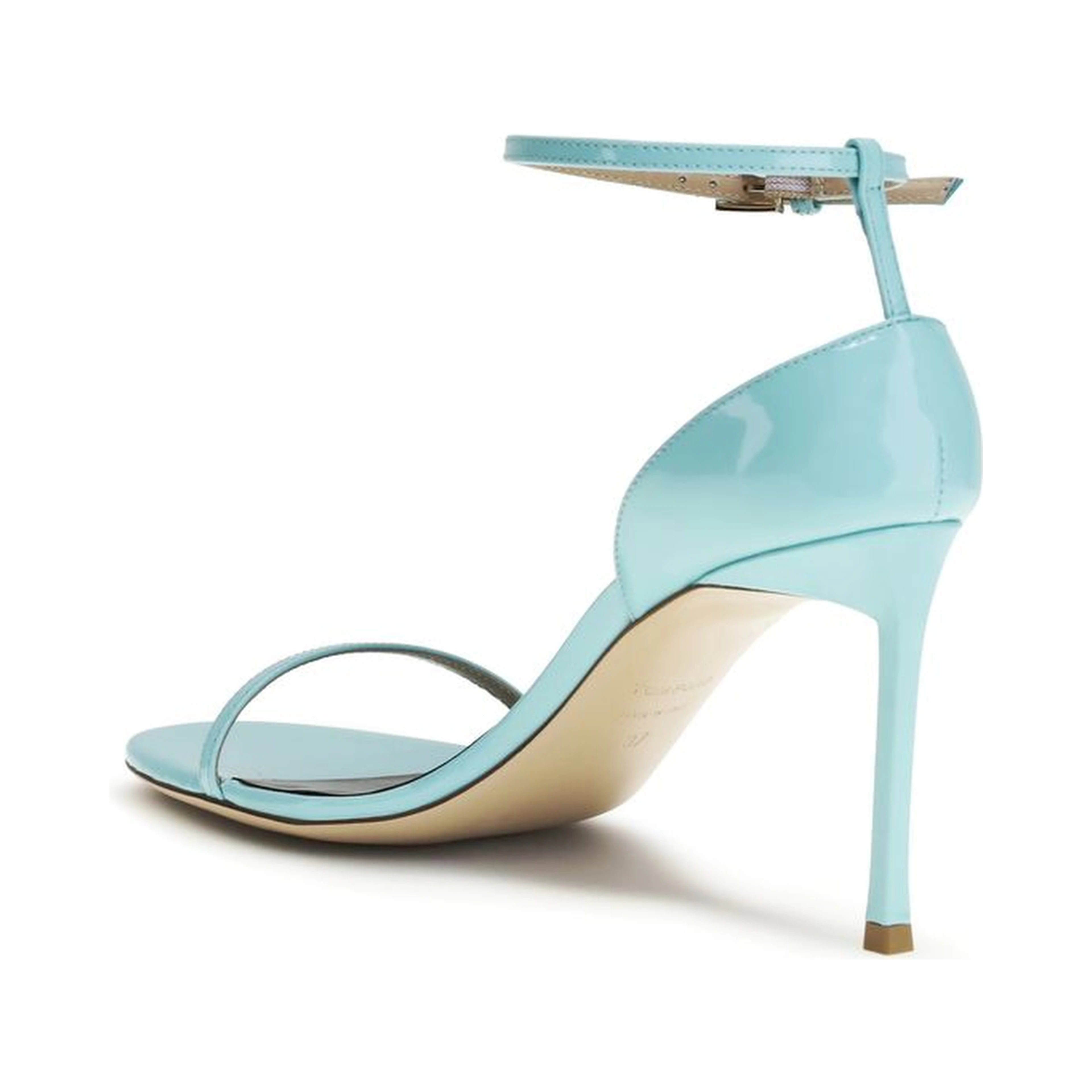 Blue Calf Leather Bos Taurus Stiletto Heel Sandals